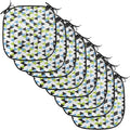 Lunarable Geometric Chair Cushion Pads Set of 8, Abstract Patterns Triangles Geometry in Contrasting Colors, Anti-Slip Seat Padding for Kitchen & Patio, 16"x16", Avocado Green Pale Blue