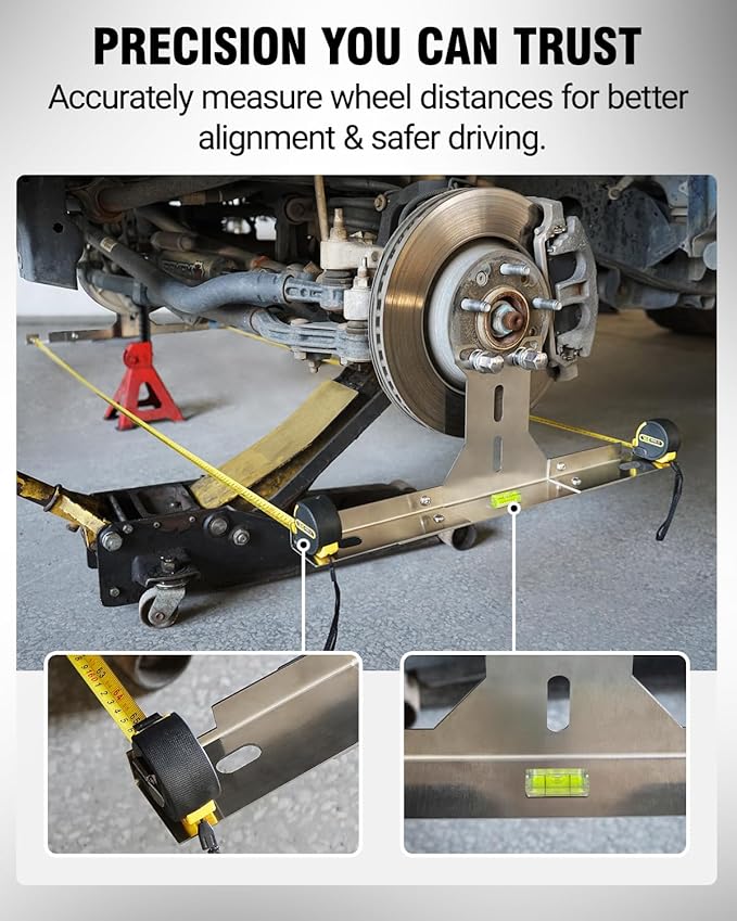 Wheel Alignment Tool for DIY Toe Adjustment, Stainless Steel Toe Alignment Plates Allow One Man Operation, Quick and Easy Way to Check Toe in/Out, Fits Most Cars & Trucks(Patent Design)