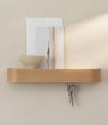 Kazai. Key Holder 'Toke' | Minimalist Key Hook Design from Berlin | Modern Key Holder Wall Mount with Wooden Shelf | Key Rack for Wall as Entryway Organizer | Oak