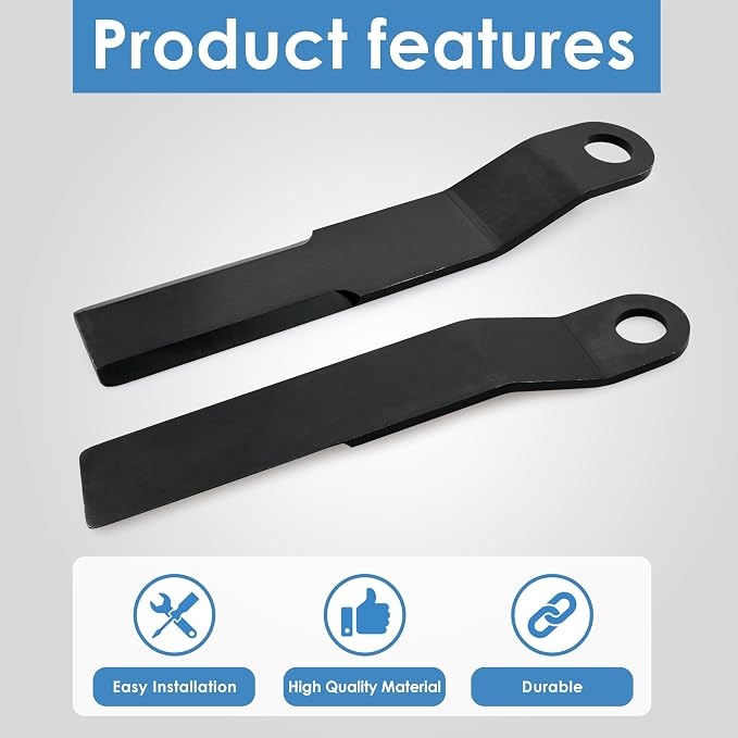 Heavy Duty AR400 Steel Replacement Bush Hog Rotary Cutter Blades, for Mower King Skidsteer Brush Hog Cutter Replacement Blades Rotary Grass Cutter (2 Blade Set)