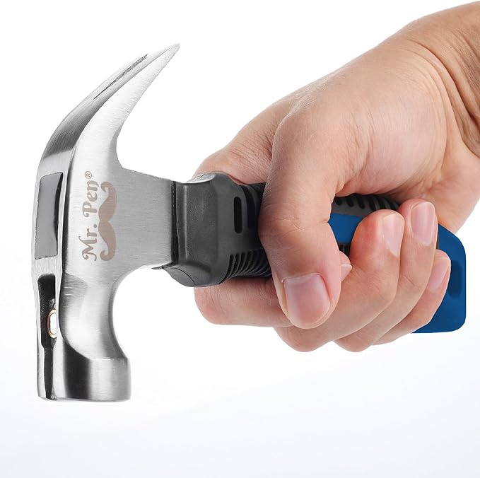 Mr. Pen- Claw Hammer, 8oz, Blue, Magnetic, Small Claw Nail Hammer for Women for Camping, Wood Working, House Repairs, Claw, Stubby, Tack
