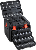 VEVOR Mechanics Tool Set, 230-Piece Mechanic Tool Kit, 1/4 in, 3/8 in, and 1/2 in Drive, SAE and Metric Socket Set, Wrenches, Screwdriver Bits, Accessories, and Storage Case, for Automotive Repair