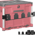 4-Slot Battery Holder Compatible with Milwaukee M18 Battery | Side Mount Storage with Rail Clips, Battery Secure Storage & Easy Access, Fits Packout Toolbox Organizer System