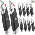 DIYSELF 10Pack Box Cutter, Rubber Handle Utility Knife, Box Cutter Retractable Heavy Duty, Box Cutters Knife for Boxes, cardboard, cartons, Razor Knife for Warehouse, Office, Shaop