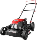 AMERISUN 21" Gas Lawn Mower, 144cc Engine, 2-in-1 Mulching & Side Discharge, 6-Position Height Adjustment, Foldable Handles for Lawn, Yard, and Garden Maintenance