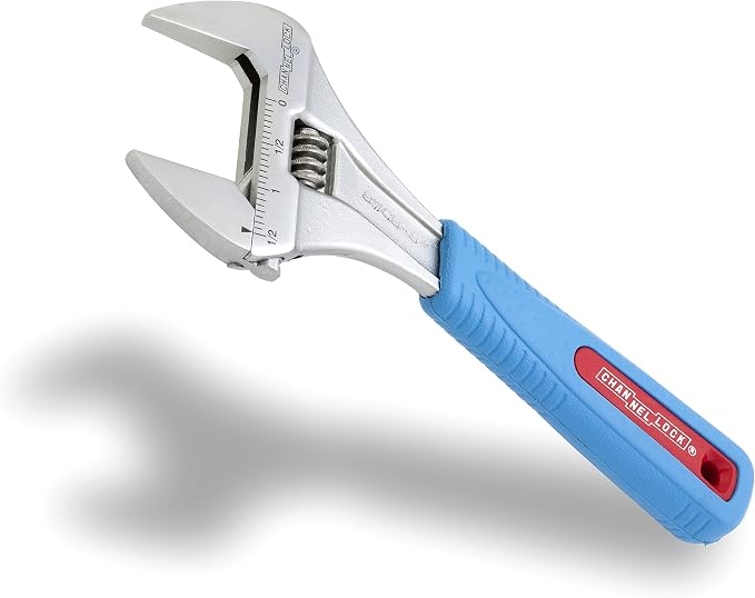 Channellock Adjustable Wrench 8WCB - Wide Jaw, 1-1/2 In. Capacity - 8-Inch