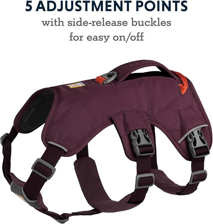 Ruffwear, Web Master, Multi-Use Support Dog Harness, Hiking and Trail Running, Service and Working, Everyday Wear, Purple Rain, XX-Small
