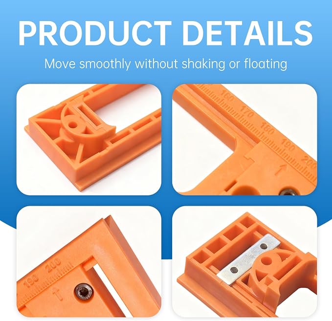 Concealed Door Hinge Installation Kit | with Guide Template Jig | with Dedicated Concealed Hinge Slotting Template | Lightweight & Reusable Design | for 5.3-7.8 inch Door Hinges (1.18 inch Width)