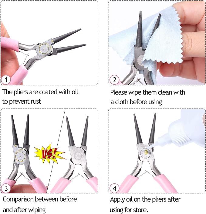 SONGIN 3 Pack Jewelry Pliers Set Tools Includes Needle Nose, Round Nose and Wire Cutters Chain Nose Pliers for Jewelry Making Repair, Wire Wrapping, Beading and Crafts