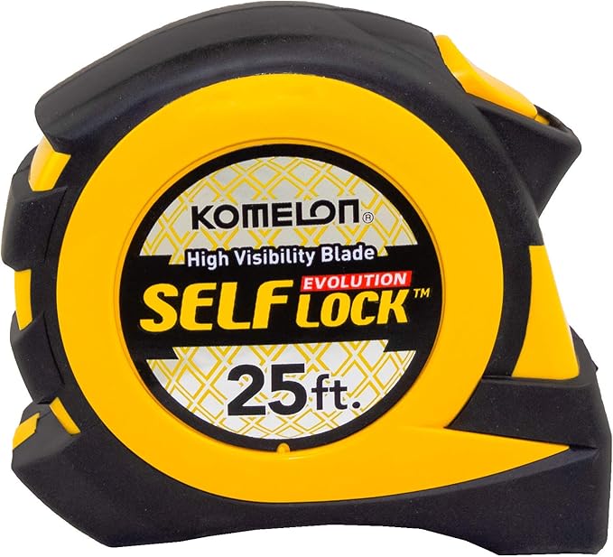 Komelon EV2825 25' x 1" Self-Lock Evolution Tape Measure, 1-Pack