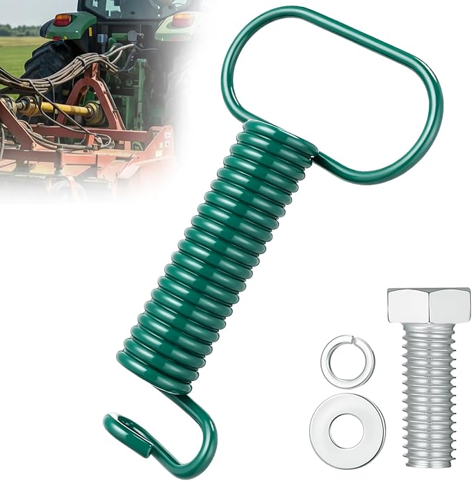 1 Pcs 7'' Hydraulic Hose Hanger Spring Clamp with Wider Diameter for Tractor with Long Bolts Heavy Duty Accessories Keep Hydraulic Hoses Safe and out of The Way, Silver (Green)