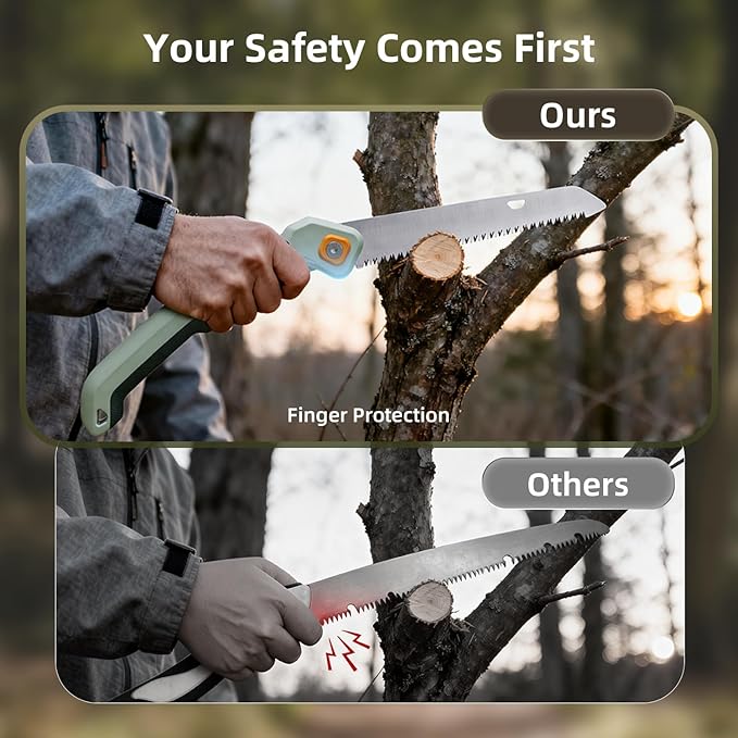 PrunePro Folding Hand Saw 9.5 Inch SK5 Blade for Tree Trimming Gardening Camping | 3 Adjustable Cutting Angles | Sharp Triple-Cut Blade | Ergonomic Non-Slip Grip | Foldable Pruning Wood Cutting Saw