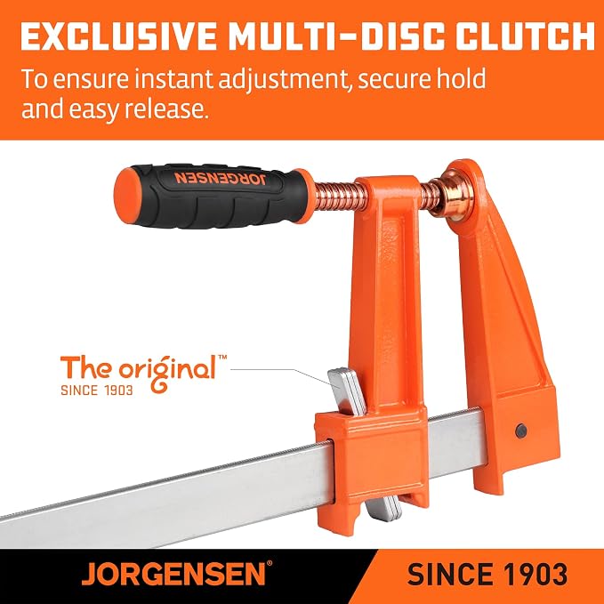 Jorgensen 36-Inch Deep-Reach Throat Bar Clamps, 5" Throat Depth, 2-Pack