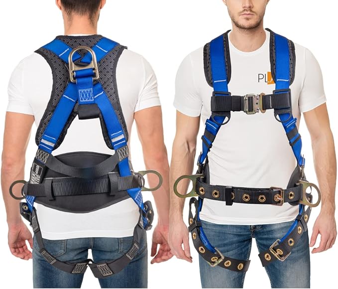 Hammerhead 5pt Safety Harness Back Padded, QCB Chest, Tongue Buckel Legs Straps, Back & Side D-Rings