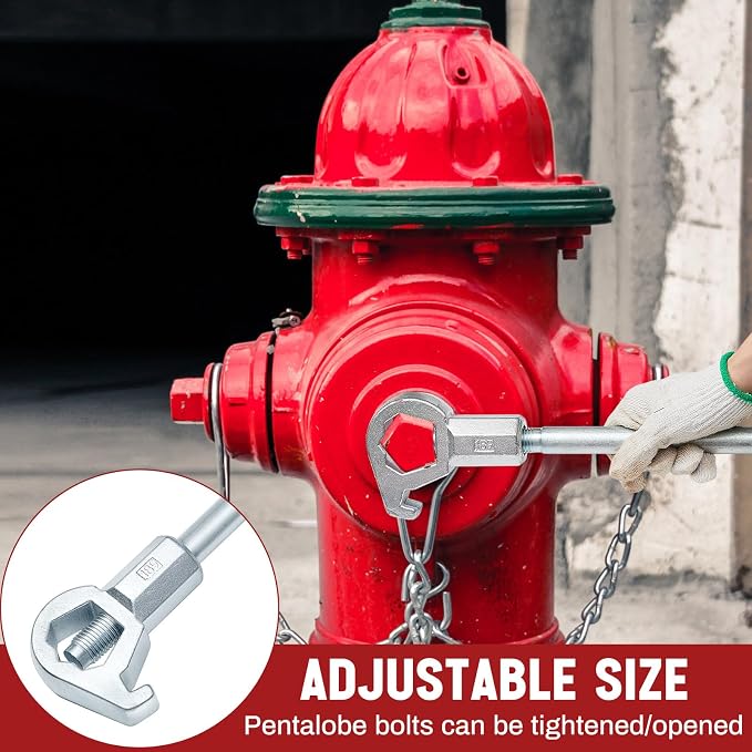 Tandefio 2 Pcs Fire Hydrant Wrench, 1-1/2" to 6", Silver | Adjustable Hydrant Key for Utility Crews, Multifunctional Hydrant Wrench for Tightening Fire Nuts Tightening Water Pipes