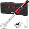 SUERCUP Adjustable Digital Torque Wrench 1.5-99.6Ft.Lb/2-135N.m,14x18 mm Open End Torque Wrench with 1/2 Drive Ratchet Head&42mmJaw,Vibration,Buzzer and LED Notification for HVAC,Car,Heat Pump Piping