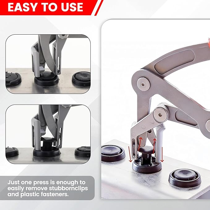 Car Clip Pliers, Panel Clip Removal Tool, Professional Auto Clip Removal Pliers for Automotive Plastic Fasteners, Push Pin & Door Trim, Damage-Free Interior & Exterior Disassembly Tool
