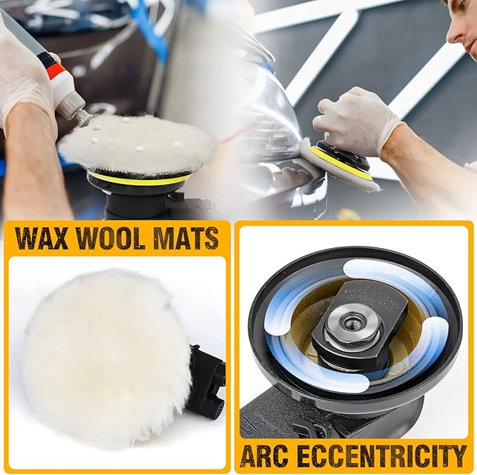 Autolock 5 Inche Air Random Orbital Sander, Pneumatic Palm Car Sander For Wood Polisher Metal, Auto Body Work, Da Sanders, Dual-action Sander(1pcs)