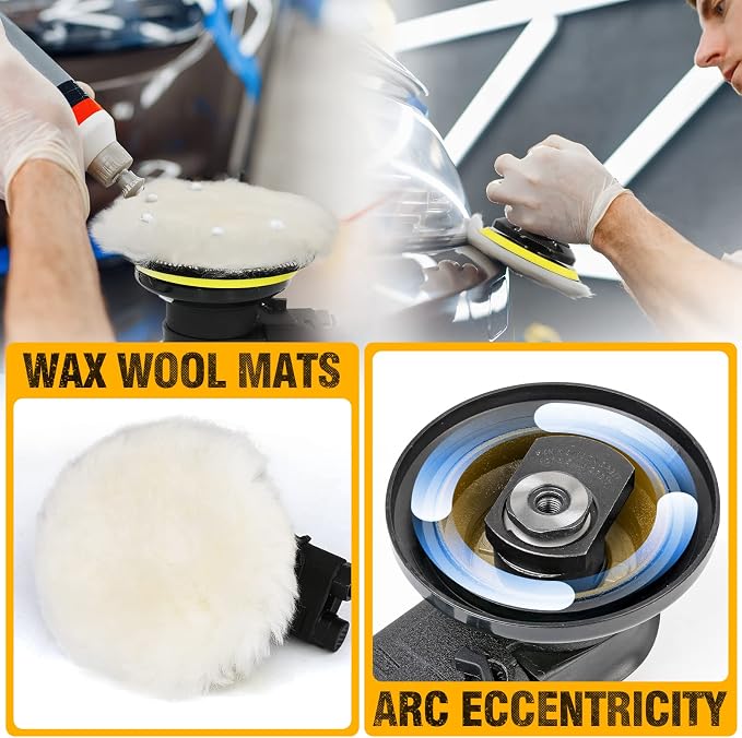 Autolock 6 Inches Air Random Orbital Sander, Pneumatic Palm Car Sanders For Wood Polisher Metal, Auto Body Work, Da Sanders, Dual-action Sander(1pcs)