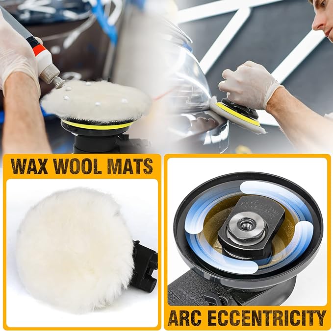 Autolock 6 Inches Air Random Orbital Sander, Pneumatic Palm Car Sanders For Wood Polisher Metal, Auto Body Work, Da Sanders, Dual-action Sander(1pcs)
