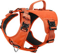 ICEFANG Quick-Moving Tactical Dog Harness X-Large Dogs,No Pull Dog Vest | Control Handle,Reflective,Full Metal Buckles,Adjustable,Hook-and-Loop Panel,Soft Padded,Orange,X-Large