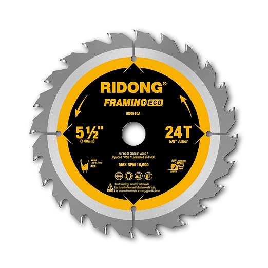 5-1/2 Inch 24 Tooth ATB Framing Circular Saw Blade, Cordless Trim Saw Blade with 5/8-Inch Arbor(5 Packs)
