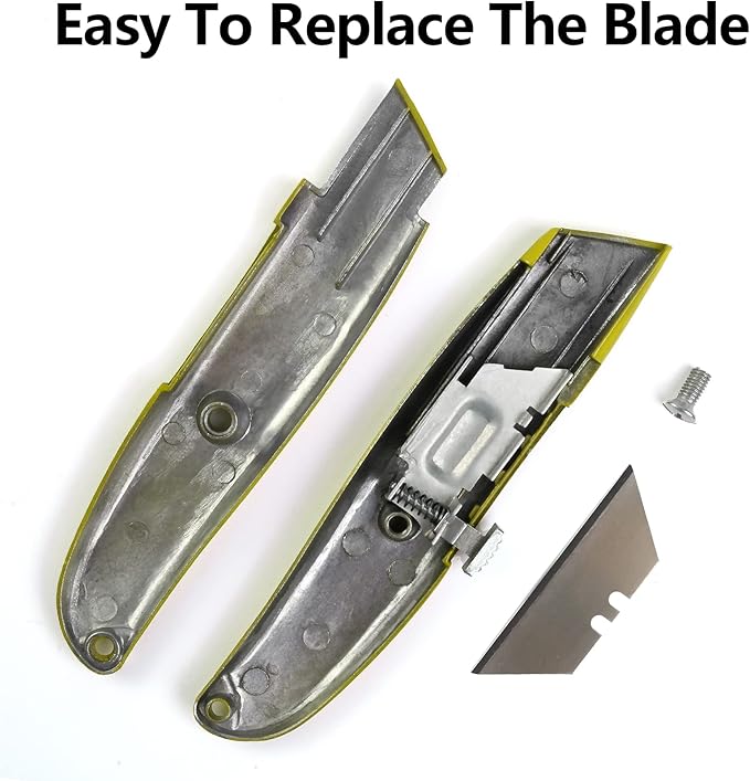 DIYSELF 2Pack Utility Knife Box Cutter Retractable Blade Heavy Duty PVC Pipe Cutter(Yellow)