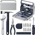 HOTO 16-Piece Home Tool Kit, Basic Hand Set with Portable Storage Box