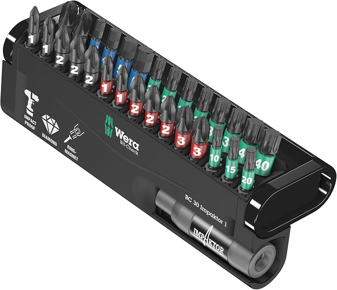 WERA 05057690001 Bit-Check 30 Impaktor 1, 30 Pieces