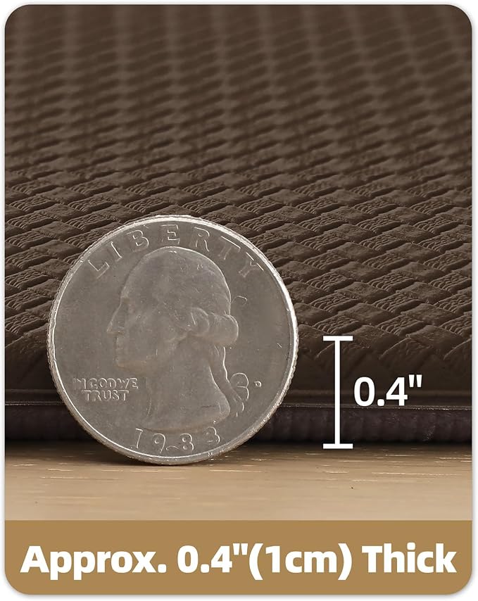 Color&Geometry Anti Fatigue Cushion Padded Kitchen Mat for Floor - 17x29+17x59,Easy Clean, Waterproof & Oil Proof, Anti Slip, Foam Rubber Runner Rug for Front Sink Comfort Standing, Brown Set of 2