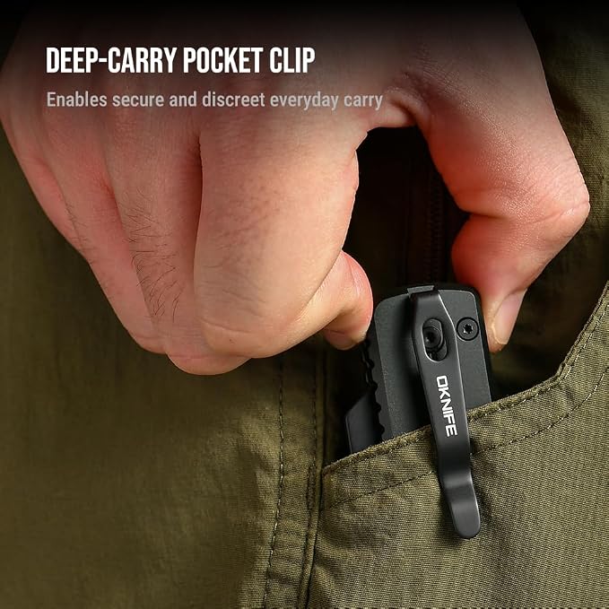 OKNIFE U1 Ultra Pocket Folding Utility Knife w/Ceramic Blade, Lightweight O-Aluminum Handle Button Lock EDC Box Cutter with Clip for Men Women (Stealth Grey)