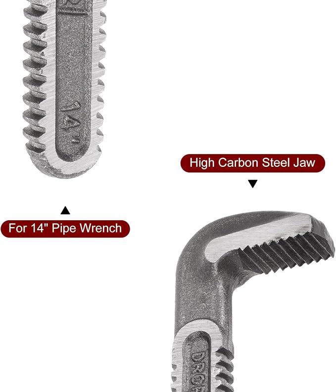HARFINGTON Pipe Wrench Hook Jaw 14" Plumbing Wrench Replacement Jaws Carbon Steel for 14" Adjustable Wrench