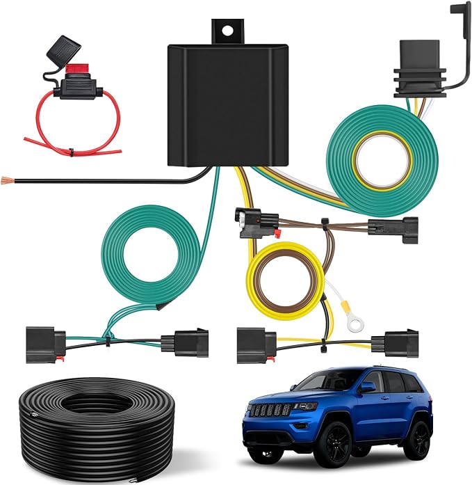 Nilight 4 Pin Trailer Wiring Harness Kit 56426 Simple Fit Tow Hitch | Vehicle Standard 4 Way Connector Custom for 2014 2015 2016 2017 2018 2019-2021 Jeep Grand Cherokee 2022 Grand Cherokee WK