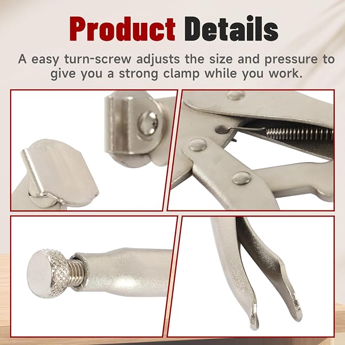 findmall 5Pcs 6 Inch Locking C Clamps with Swivel Pads Heavy Duty C-Type Locking Plier Table and Tool Vise Grip for Shop Home Farm and Automotive DIY Woodworking Welding Cabinetry Pocket Hole Joinery