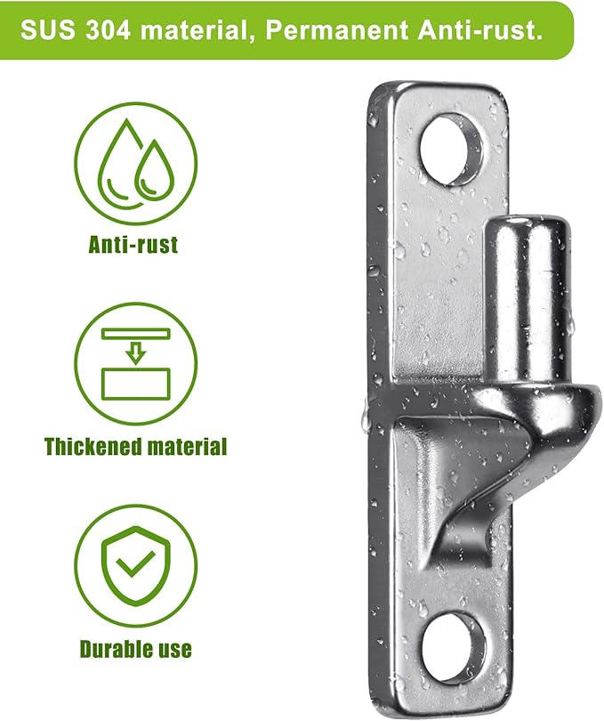 Insaga Cast Gate Hinges Heavy Duty, 304 Stainless Steel Wall Mount Hinge With 5/8'' Pin, Durable Farm, Non-Welded Fence, Chain Link Fence, 2Pcs