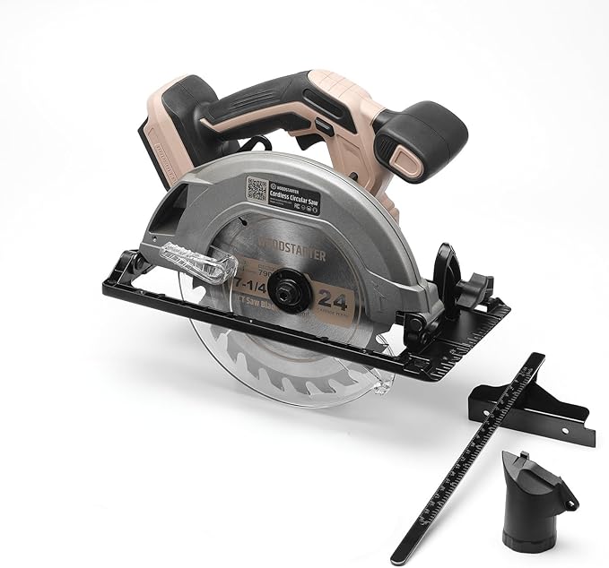 Cordless Circular Saw, 5000RPM Brushless Motor, 45° Bevel Cutting, Max Depth 2-1/2", 7-1/4" Electric Circular Saws with LED Light, Lightweight 6.6lbs, Compatible with Makita Batteries (Tool Only)