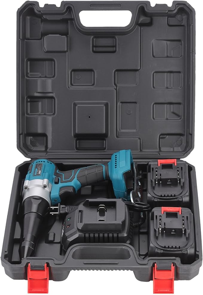 Cordless Brushless Rivet Gun, Portable Automatic 2248lbf Electric Riveter Kit for 1/8" 5/32" 3/16" Rivets w/ 2 Pack 5.0Ah Battery for Makita 18V Battery