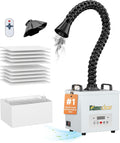 FumeClear Laser Fume Extractor - Powerful 100W Suction 200m³/h, With Remote Digital Display, 3-Stage Filtration System with 12PCS Filters for Laser Welding Smoke Absorption and Desktop Soldering