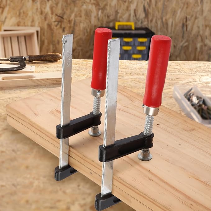 6PCS Bar Clamps for Woodworking Release Quickly Wood Clamps 12 Inch Steel F Clamp Wood Working Clamps Sets for Woodworking, Metalworking, DIY