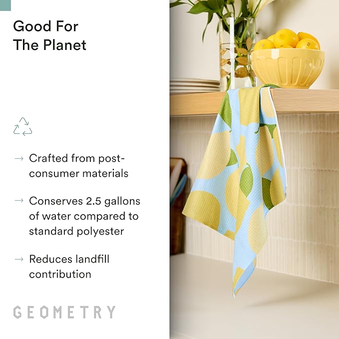 GEOMETRY Spring Kitchen Towels - Quick Dry Microfiber Cloth Spring & Summer Dish Towels for Kitchen Drying - Premium Quick Dry Towel - Sunny Star, 18" x 30" - 1-Pack