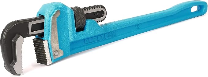 DURATECH 18-Inch Heavy Duty Pipe Wrench, Adjustable Plumbing Wrench | Malleable Cast Iron Handle, Exceed GGG standard