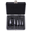 Lichamp Step Drill Bit Set for Metal Sheet Heavy Duty, 5-Piece Premium M2 HSS Step Up Down Drill Bits Stepper Unibit for Steel Hole, 50 Sizes from 1/8 to 1-3/8 inches