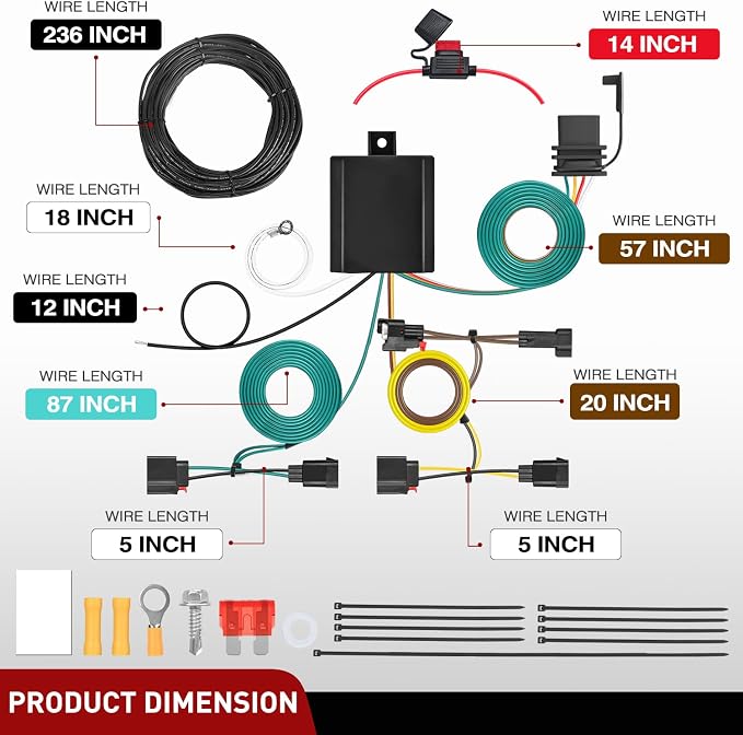 Nilight 4 Pin Trailer Wiring Harness Kit 56426 Simple Fit Tow Hitch | Vehicle Standard 4 Way Connector Custom for 2014 2015 2016 2017 2018 2019-2021 Jeep Grand Cherokee 2022 Grand Cherokee WK