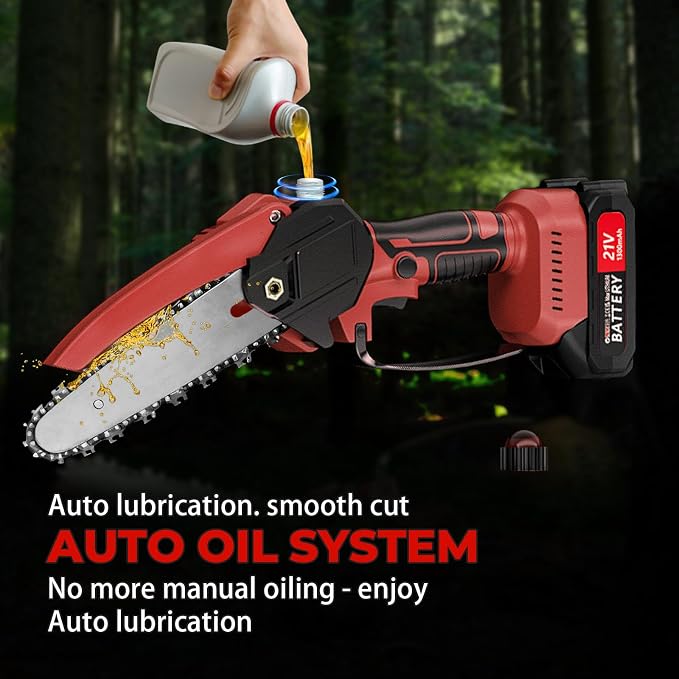 2-in-1 Cordless Pole Saw & Mini Chainsaw, 6-Inch | Battery Powered Tree Trimmer, 4.4ft Extension Pole, 2 Batteries, Safe High Branch Pruning, For Homeowners