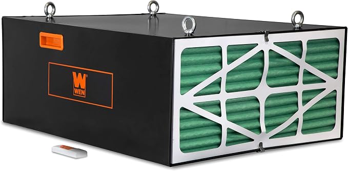WEN 3417 3-Speed Remote-Controlled Industrial-Strength Air Filtration System (556/702/1044 CFM)