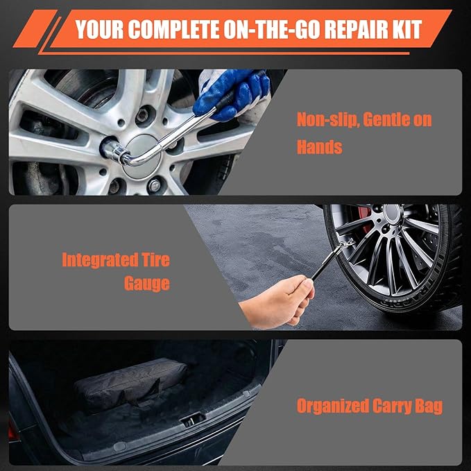 3 Ton (6610 Lbs) Car Jack, Universal Heavy Duty Scissor Jack, Professional Spare Tire Changing Kit with Lug Wrench, Portable Car Emergency Lift Jack Kit for Car, SUV, Sedan, Crossover