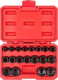 TEKTON 3/8 Inch Drive 6-Point Impact Socket Set, 19-Piece (6-24 mm) - Case | SID91302 | (6 - 24 mm), Shallow, 6-Point, Case