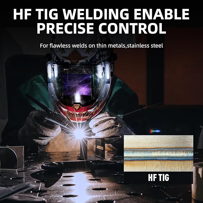 ANDELI Plasma Cutter Welder Combo，6-in 1 Pulse MIG/HF TIG/HF Cut/Stick/Flux Core Multifunctional Welder，110V/220V Dual Voltage Aluminium MIG Welding Machine,160A MIG/TIG/Stick & 40A Cut