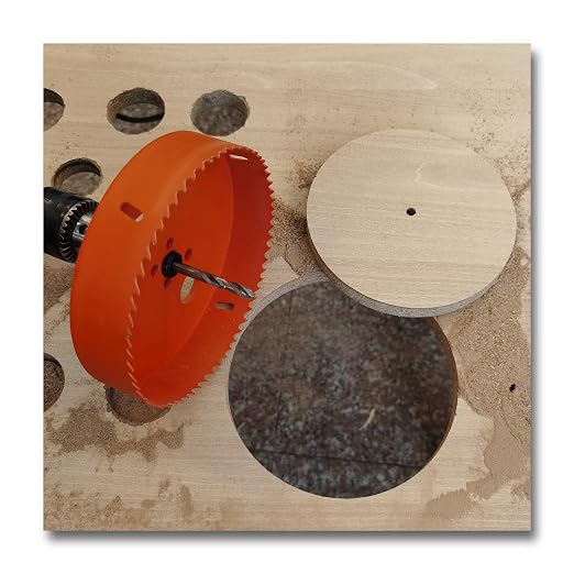 4-1/8 inch Hole Saw with Arbor for Metal Wood Plastic, 4-1/8 in Bimetal Hole Cutter for Different Project with Smooth and Flat Drilling Edge, Fast Chip Removal