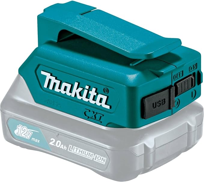 Makita FD10R1 12V max CXT Lithium-Ion Cordless 1/4" Hex Screwdriver Kit (2.0Ah) with ADP06 12V max CXT Lithium-Ion Cordless Power Source